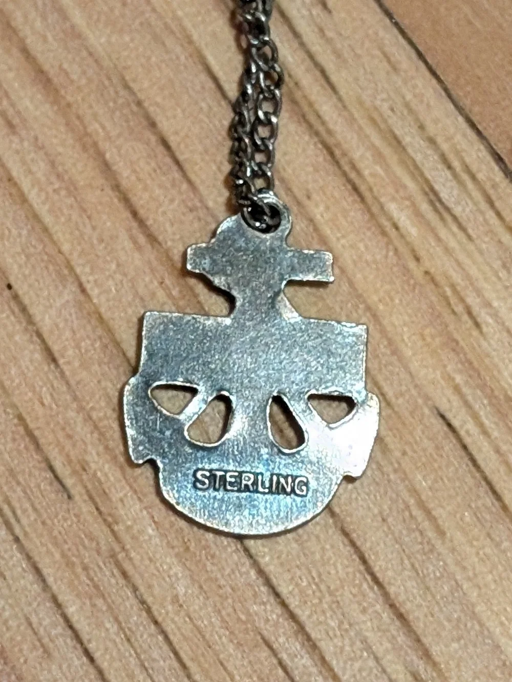 USN Anchor Emblem Sterling Silver Necklace